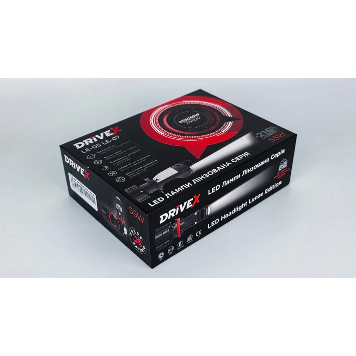 LED лампи автомобільні з лінзою DriveX LE-07 H11 6000K 55W 9-32V